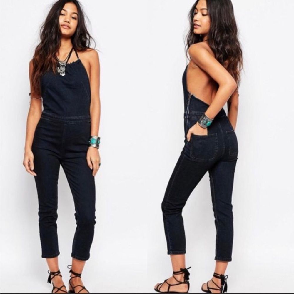 Free People Hearts on Fire Halterall Tijuana Blue Size 2